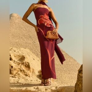 Lady Pipa Strapless Salma Dress in Burgundy size L NWT